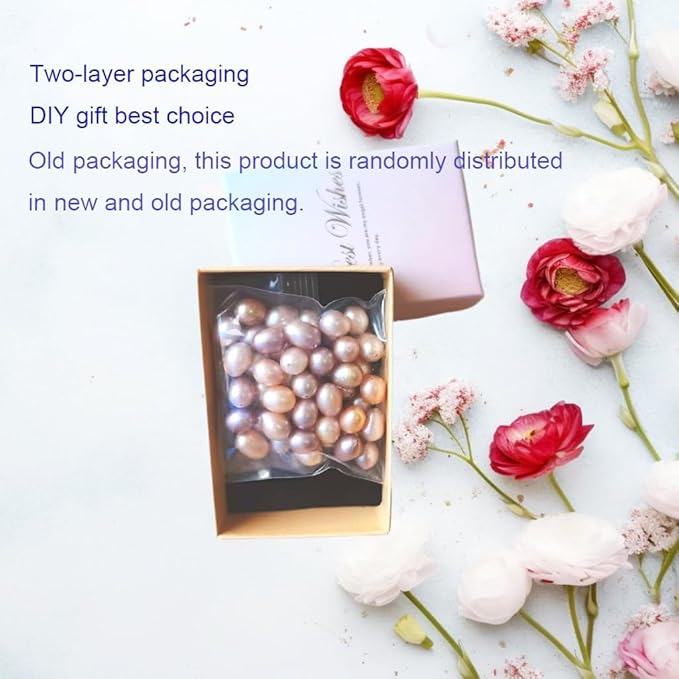 50 Pcs Freshwater Pearl for Jewelry Making AAA 6-7mm No Hole Natural Freshwater Pearls Oval Pearl Beads Loose Gemstone Bead Crafts Gift for Women,DIY Gifts.