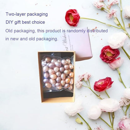 50 Pcs Freshwater Pearl for Jewelry Making AAA 6-7mm No Hole Natural Freshwater Pearls Oval Pearl Beads Loose Gemstone Bead Crafts Gift for Women,DIY Gifts.