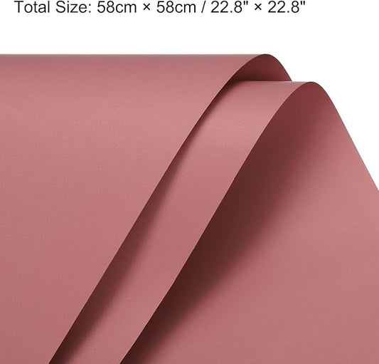 MECCANIXITY 10 Pcs Flower Wrapping Paper 22.8x22.8 Inch Waterproof Florists Wrapping Paper for Florist Bouquet Supplies, DIY Crafts, Gift/Gift Box Packaging Dark Red