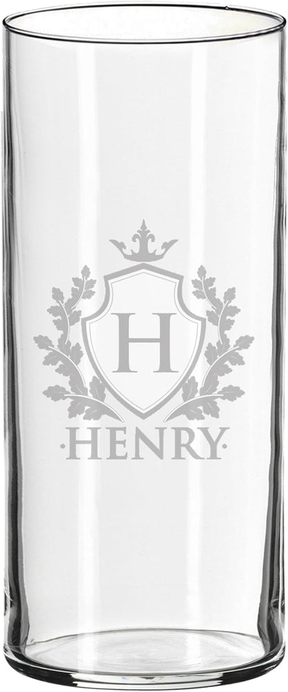 My Personal Memories Custom Etched Glass Flower Vase - Personalized with Your Text for Weddings, Valentine's, Mother's Day, Couples, Anniversaries, Birthdays, Gifts (Name and Initial Style)