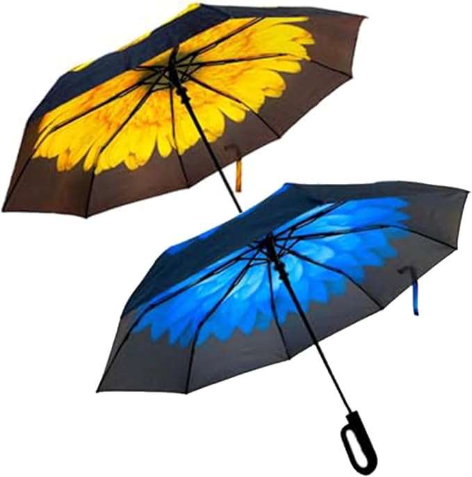 Nollia Windproof Automatic Travel Umbrella, Compact Portable with Reinforced Ribs for Sun & Rain
