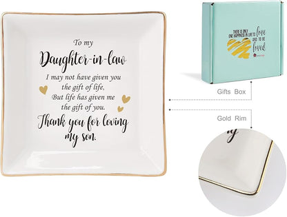 HOME SMILE Ceramic Ring Dish Jewelry Tray for Mom Sister Friends