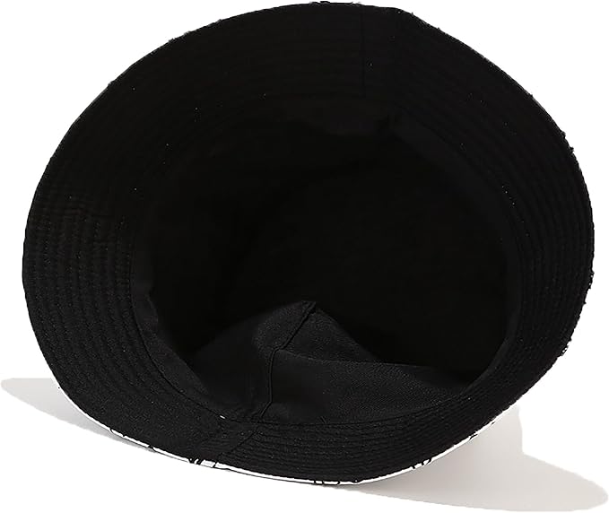 Flower Reversible Bucket Hat Cotton Summer Travel Beach Sun Hats Emboridery for Women Men