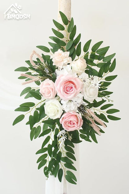 Artificial Flowers Wedding Arch Decor Arch Flowers (Set of 2) for Wedding Welcome Sign and Backdrop Decoration (Light Pink)