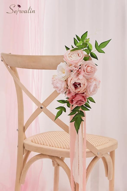 Serwalin Artificial Flowers Pink Peonies Silk Flowers Fake Flowers with Stems Dusty Roses for Wedding Bouquets Centerpieces Cake Decor Baby Shower Decoration