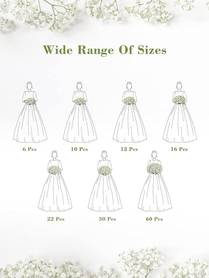 Yastouay Babys Breath Artificial Flowers, 30Pcs Fake White Babys Breath Flowers Artificial Bulk, Real Touch Faux Babies Breath Gypsophila Bouquet for Wedding Floral Arrangement Party Decor