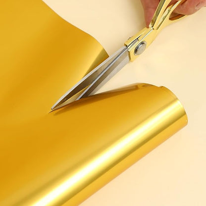 FWSA WRAPS Metal Gold Gift Wrapping Paper Roll, Waterproof Floral Bouquet Wrapping Paper, Valentine's Day Mother's Day, Birthday, Christmas Gift Box Packing 22x360 inches (Gold)