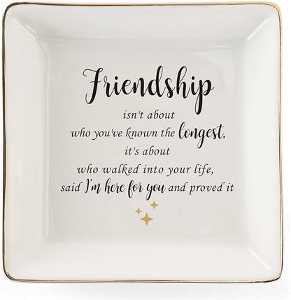 HOME SMILE Ceramic Ring Dish Jewelry Tray for Mom Sister Friends