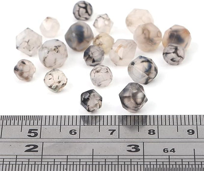 Faceted Natural Black Dragon Agate Stone Round Beads 8mm 36cm/Strand for Jewelry Making
