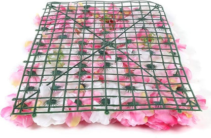 20pcs 24" x 16" Artificial Flower Wall Panel Background,3D Silk Hydrangea Rose Flowers Wall Backdrop for Wedding Party Event Photo Stage Backdrop Wall Decor (Deep Pink Champagne)