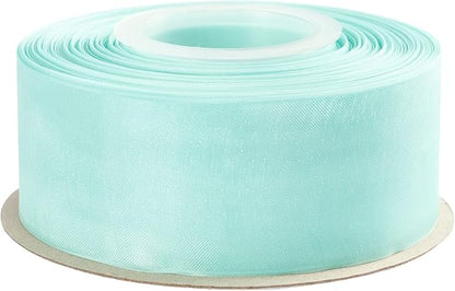 1-1/2 Inch Aqua Shimmer Sheer Organza Ribbon Sheer Chiffon Ribbon 50 Yards-Roll Multiple Colors Available for Gift Wrapping Wedding Events Christmas Décor