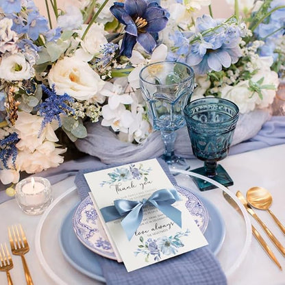 HUIHUANG Dusty Blue Ribbon Set Double-Faced Satin Ribbon 1 inch Dusty Blue Wedding Ribbons for Flower Bouquet Wedding Bridal Shower Baby Shower Decor Hairs Gift Wrap Crafts- 6 Color X 5 Yards Each