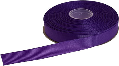 Solid Grosgrain Ribbon 25 Yard Each Roll 100% Polyester Woven Edge (1/2", Purple)