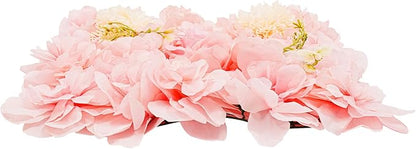 12 Pcs White Flower Wall Flowers Backdrop Artificial Flower for Backdrop Flowers Decoration 3D Floral Panels for Wall Decor Home Party Wedding Room Decoration (38x38cm/Pink+ Champagne)