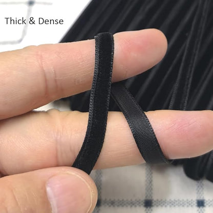 Chenkou Craft Black 25 Yards 1/4" Velvet Ribbon Bulk (Black, 1/4"(6mm))