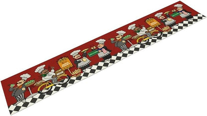 Retro Chef Table Runner,Farmhouse Burlap Table Runners for Party Wedding, Chef Decorations for TKitchen, Chef Kitchen Decor 13x36inch