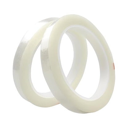 2 PCS Clear Floral Tape, 1/2" Flower Stem Wrap Tapes, Waterproof Florist Tape - Multipurpose Adhesive Florist Tapes for Binding Fresh, Flower Bouquets and Floral Craft (216Ft/72Yd/Roll)