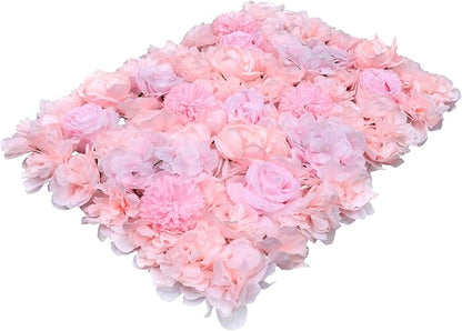 Gdrasuya10 6pcs Realistic Flower Wall Background Artificial Flowers Wall Backdrop Panel 3D Silk Rose Fake Flower Wall Panel Banquet Wedding Party Decor, Photography Background 60 x 40 cm