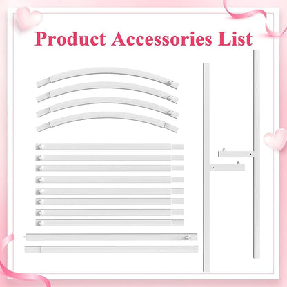 Wokceer Wedding Arch Backdrop Stand, 6 FT Square White Metal Arch Backdrop Stand for Wedding Ceremony Photo Booth, Outdoor Indoor Birthday Party, Garden Floral Balloon Arch Decoration