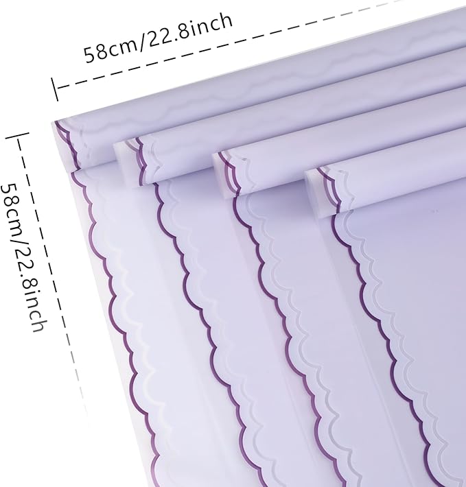 FUHITIM 20 Sheets Flower Wrapping Paper - Waterproof Floral Bouquet Wrapping Paper, Florist Supplies Packaging Paper for Wedding Birthday Gift DIY Crafts (Lavender Purple)