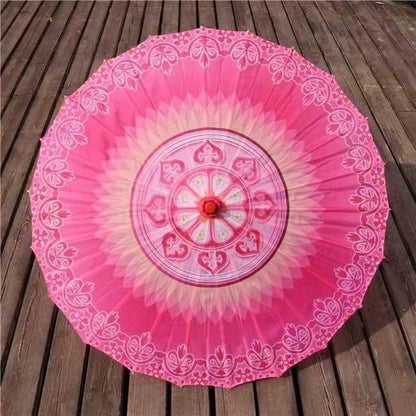33" Handmade Oiled Parasol Bamboo Silk Umbrella Chinese Japanese Art Classical Dance Umbrella Plum Blossom for Wedding Parties Photography Costumes Cosplay Decoration and Other Events
