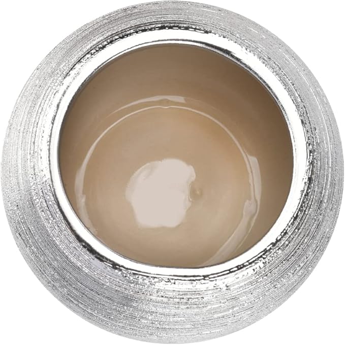 Silver Round Metallic Ceramic Planter Vase Indoor Decorative Centerpieces Flower Pot Sphere Plant Pot