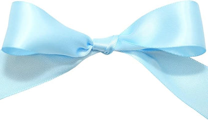 Morex Ribbon Double Face Ribbon, 7/8" x 50 Yd, Blue Mist, Silk Ribbons for Gift Wrapping, Birthday Gifts, Satin Dress for Women, Crafts, Wedding