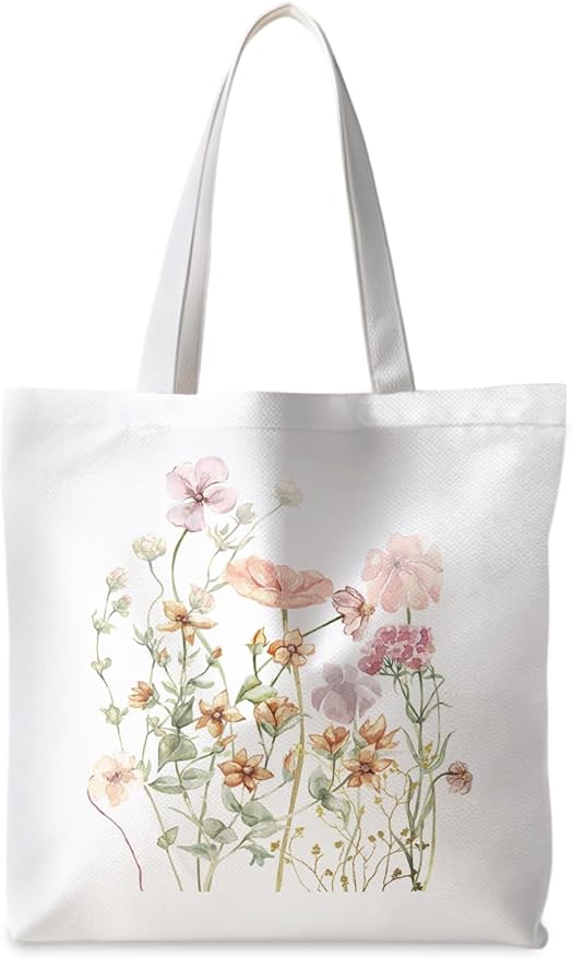 Floral Tote Bag, Floral Bag for Women, Reusable Grocery Bags Shopping Bags
