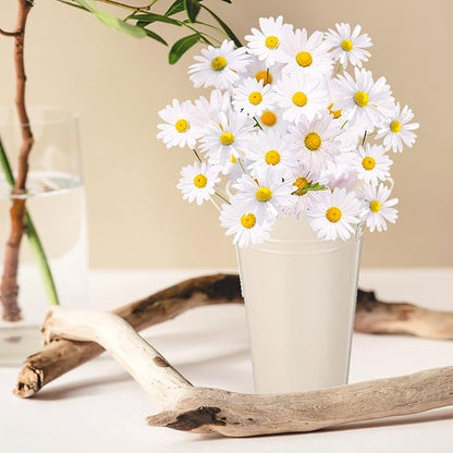 6 Pcs Galvanized Metal Vases with Handle Flower Metal Planter Galvanized Buckets Bulk Farmhouse French Flowers Bucket for Home Decor Wedding Table Centerpiece Decorations (Beige, 9.8 Inch)