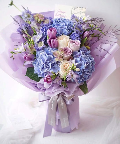 WRAPAHOLIC 20 Sheets Flower Wrapping Paper - 22.4 x 22.4 inch Pure Light Purple Water-Resistant Floral Bouquet Wrapping Paper, Florist Supplies Packaging for Wedding Birthday Gift DIY