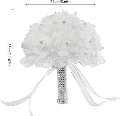 Ochine Bride & Bridesmaid Bouquets - Silk Hand Holding Flower Bouquet for Valentines Day Decor, Wedding Party Supplies & Home Decor