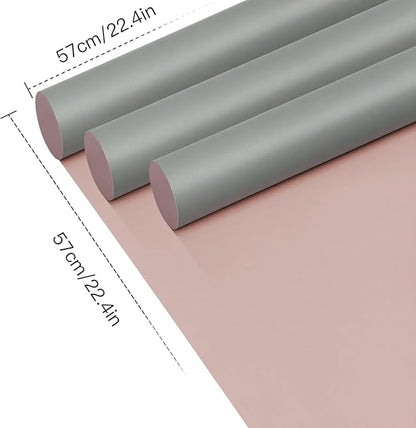 WRAPAHOLIC 20 Sheets Flower Wrapping Paper - 22.4 x 22.4 inch Light Grey Color Water-Resistant Floral Bouquet Wrapping Paper, Florist Supplies Packaging for Wedding Birthday Gift DIY