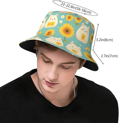Cute Potted Cactus Bucket Hat Novelty Sun Hats Trendy Fisherman Cap for Men and Women