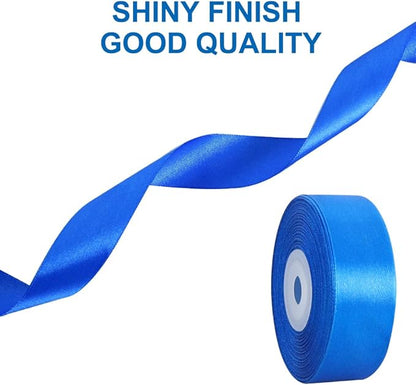 TONIFUL Royal Blue Satin Ribbon 1 Inch X 25yds Solid Silk Ribbons for Gift Wrapping, Craft, Floral Bouquets, Valentine's Day Christmas Gift Wrapping, Party Wedding Decoration