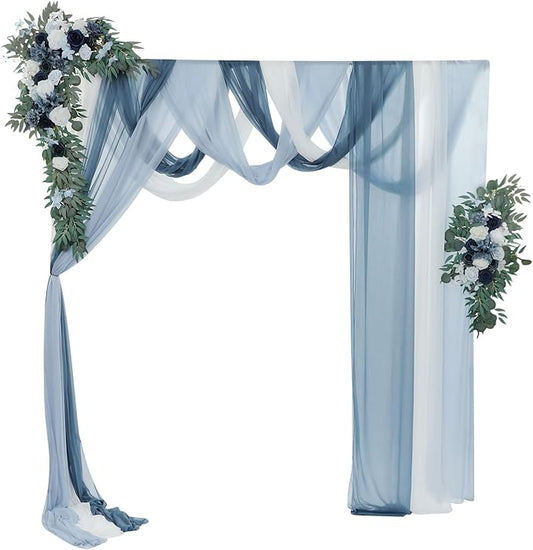 Artificial Wedding Arch Flowers Kit (Pack of 5),2pcs Artificial Hanging Flower Arch Decor,for Wedding Ceremony Arbor Reception Backdrop Rose Floral Party Outdoor Decoration Blue