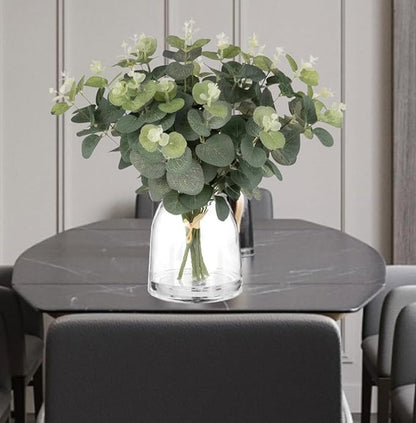 50pcs Eucalyptus Leaves Simulate Green Plants, Wedding Home Office Center Flower Decoration, Vase Flower Arrangement DIY (Silver Dollar Eucalyptus Leaves)