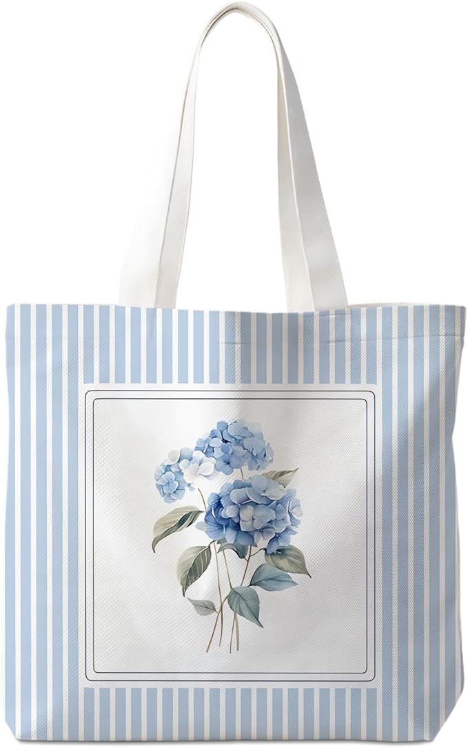Flowers Tote Bag Gifts for Women, Canvas Aesthetic Reusable Grocery Bags Shopping Bags