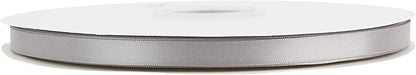 MEEDEE Silver Satin Ribbon - 3/8 Inch Double Face Satin Ribbon For Wedding, Gift Wrapping, Crafts & Hair - 100 Yards