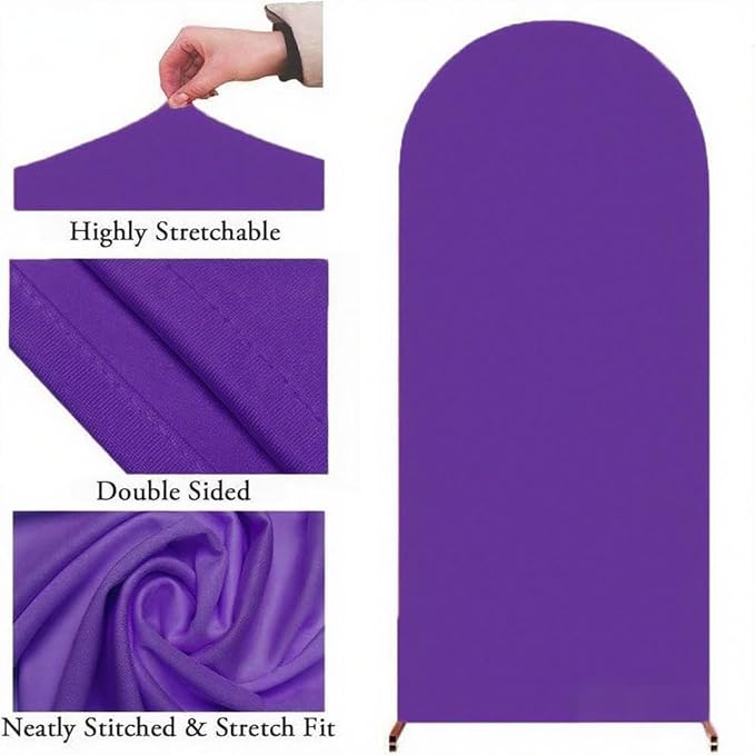 7.2FT Purple Wedding Arch Cover, JFDYDM 7.2FT Arch Backdrop Cover, Arch Backdrop Covers, Purple Chiara Covers for Birthday Party Celebration Decor