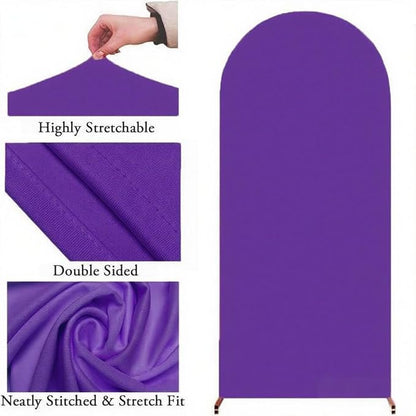7.2FT Purple Wedding Arch Cover, JFDYDM 7.2FT Arch Backdrop Cover, Arch Backdrop Covers, Purple Chiara Covers for Birthday Party Celebration Decor