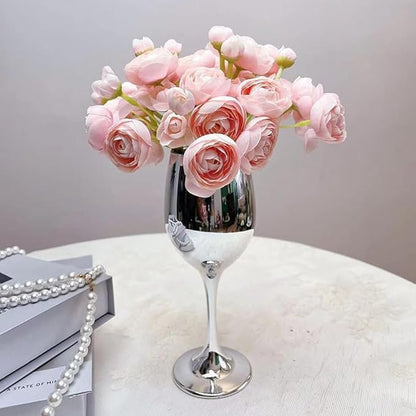 24Pcs Ranunculus Artificial Flower, 16 Inch Faux Silk Mini Ranunculus Flowers Bulk Fake Wedding Filler Flowers for DIY Bouquet Centerpieces Arrangements Bridal Shower Decorations (Light Pink)