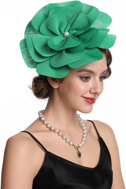Feather Fascinator for Women - Vintage with Headband and Clip Tea Party Headwear