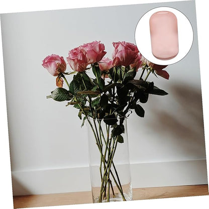 Creative Gradient Frosted Glass Vase Small Hydroponic Floral Arrangement Holder for Office Home Decor Table Centerpiece