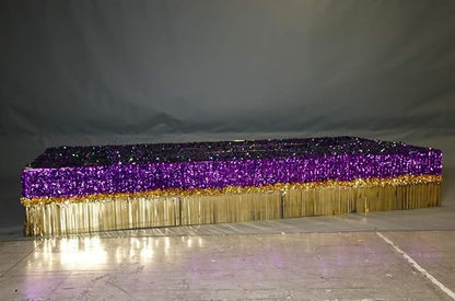 Anderson's Purple Metallic Floral Sheeting, 15 Ft. Parade Float Decoration for Trailers, Parties, Weddings, Proms, Photo Backdrops & Events – Shiny Fringe Garland for Indoor/Outdoor Use