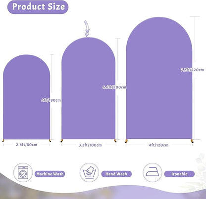 6FT Lavender Arch Backdrop Cover - Polyester Fitted Wedding Arch Stand Covers Round Top Chiara Arch Backdrop Cover for Birthday Party Banquet Photo Background Decoration