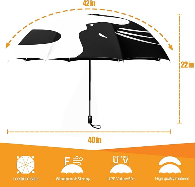 Small Compact Travel Automatic Folding Umbrella for Women, Portable Lightweight, Rain, Wind, UV Sun Shade