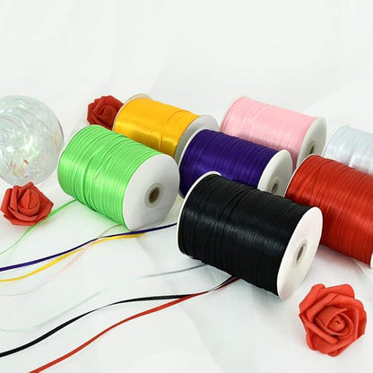 1/8 Inch x 870 Yards Purple Thin Solid Satin Ribbon Giant Spool Double Face Woven Polyester Fabric Ribbons for Crafts Hanging Tags Balloons Bouquet Hair Gift Wrapping Party Decoration Halloween