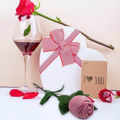 Rose Ring Case Portable Jewelry Box Romantic Jewelry Ring Gift Box Case for Weddings Valentine's Day Proposals and Engagement