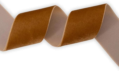 Nylon Velvet Ribbon Single Faced,1 1/2 Inch X 25Yards Spool (Ginger)