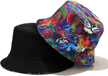 XYIYI Cute Bucket Hat Beach Fisherman Hats for Women, Reversible Double-Side-Wear